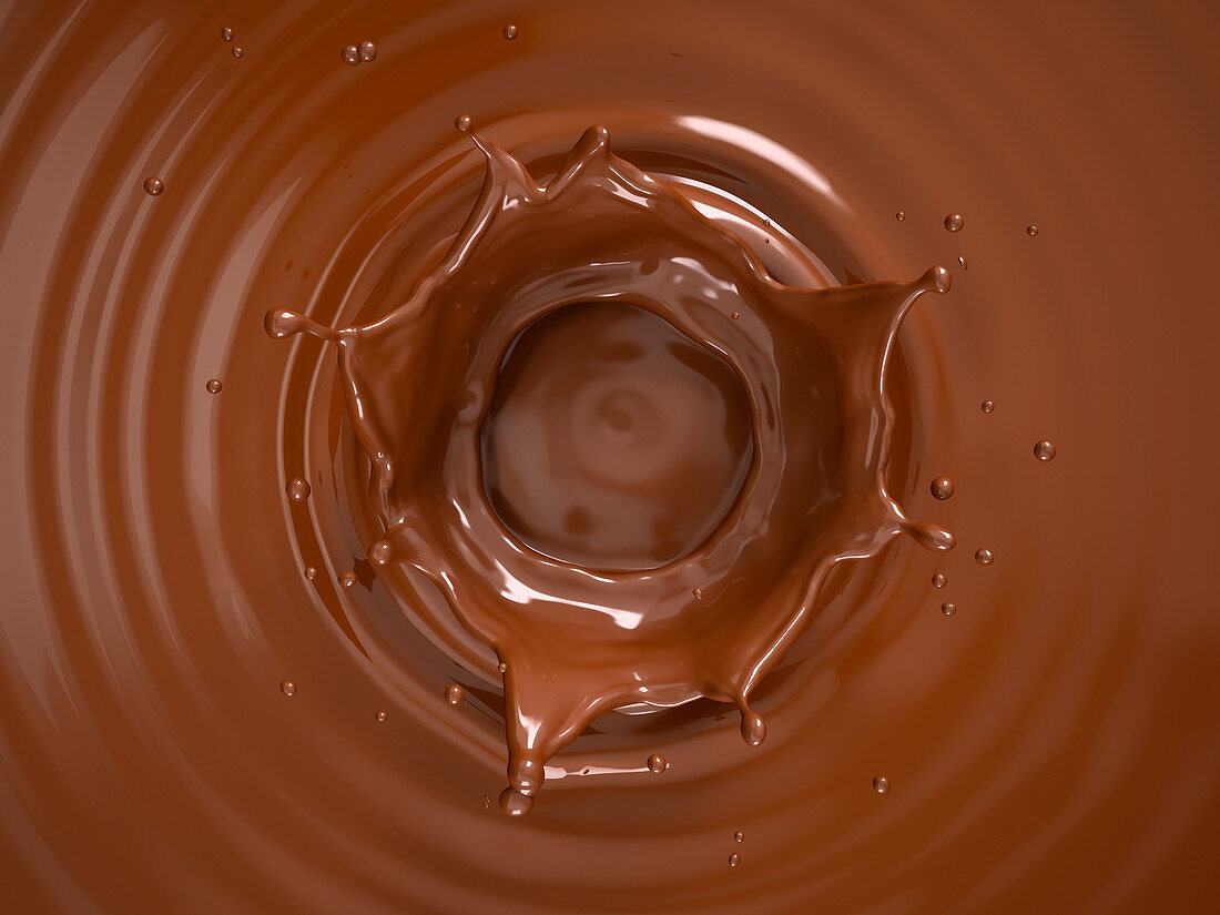 Liquid chocolate crown splash, illustration