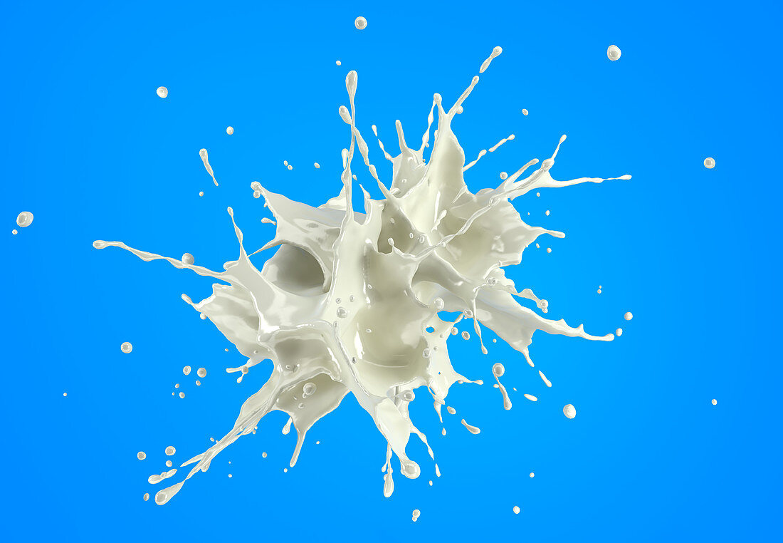 Abstract milk splash explosion, illustration