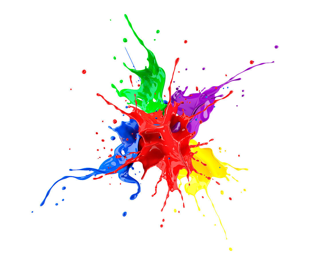 Multicolour paint explosion, illustration