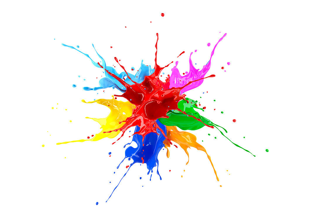 Multicolour paint explosion, illustration