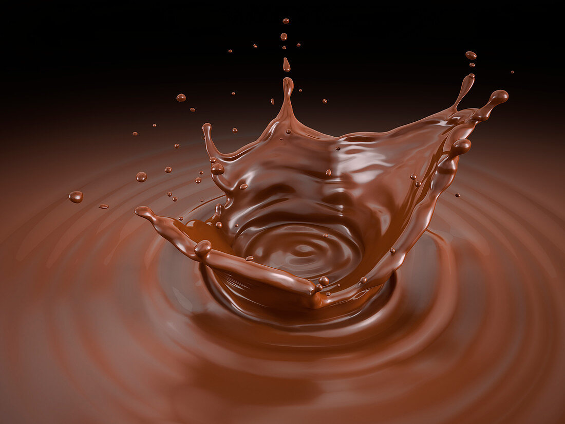 Liquid Chocolate crown splash, illustration