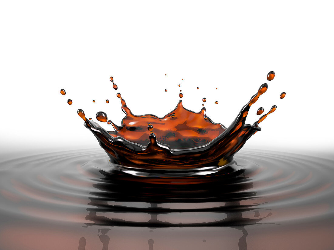 Liquid coffee crown splash, illustration