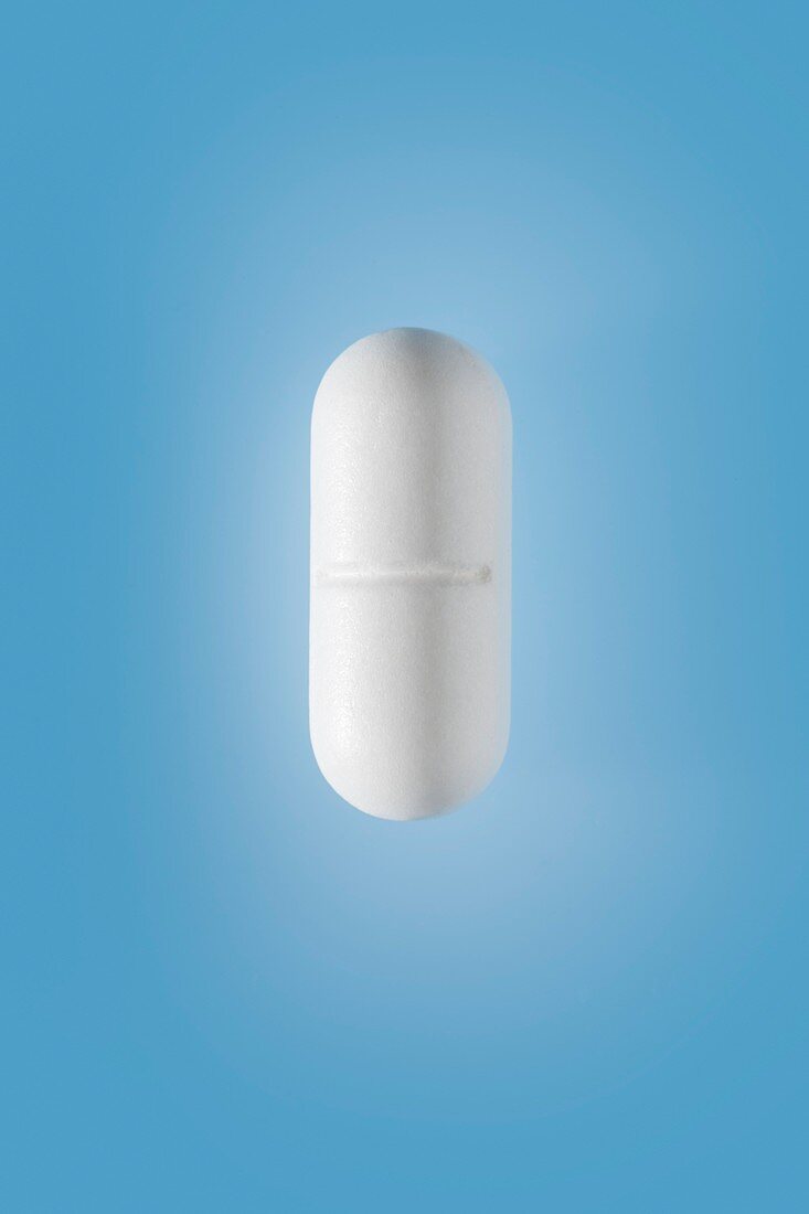 Single white paracetamol pill