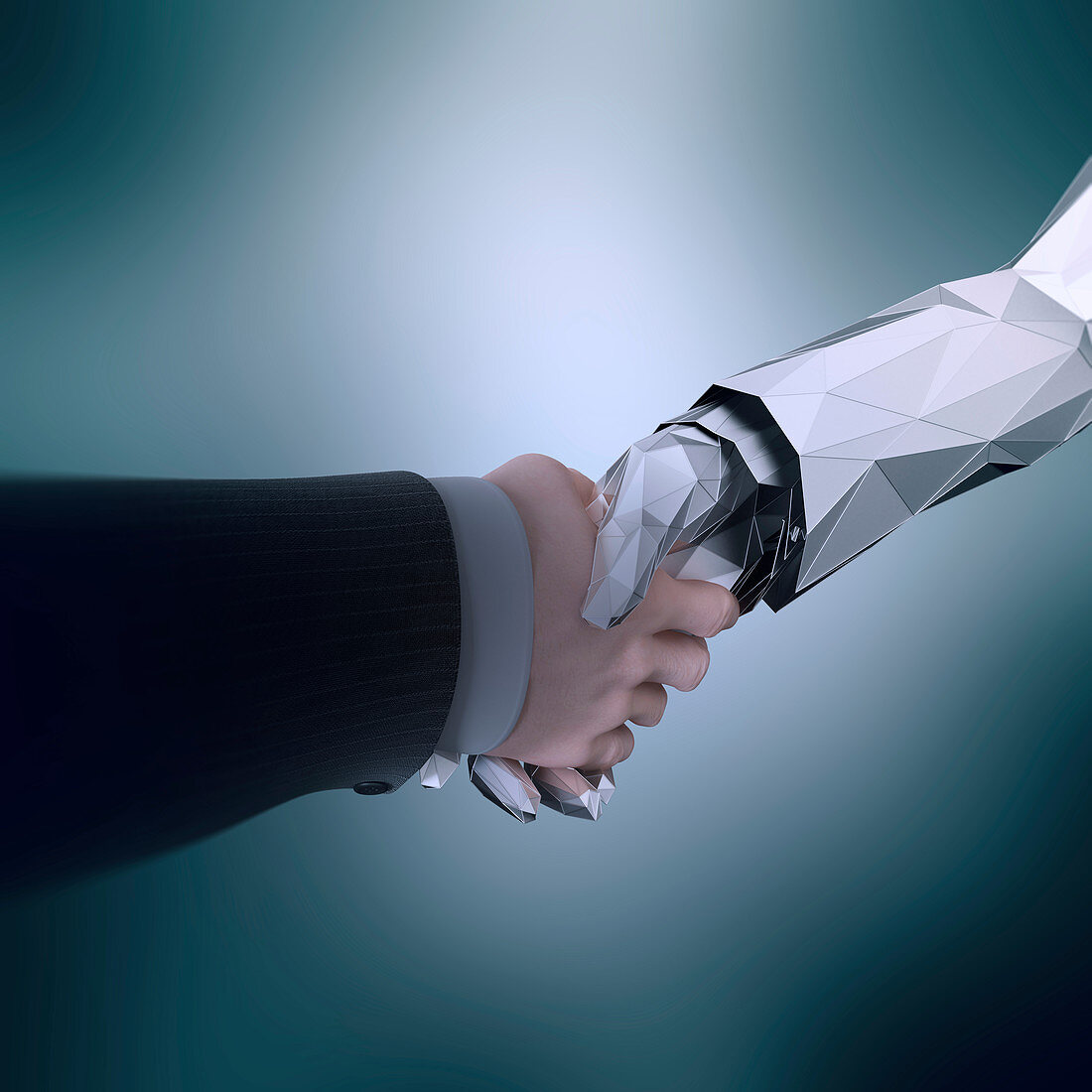 Human and AI cooperation, illustration