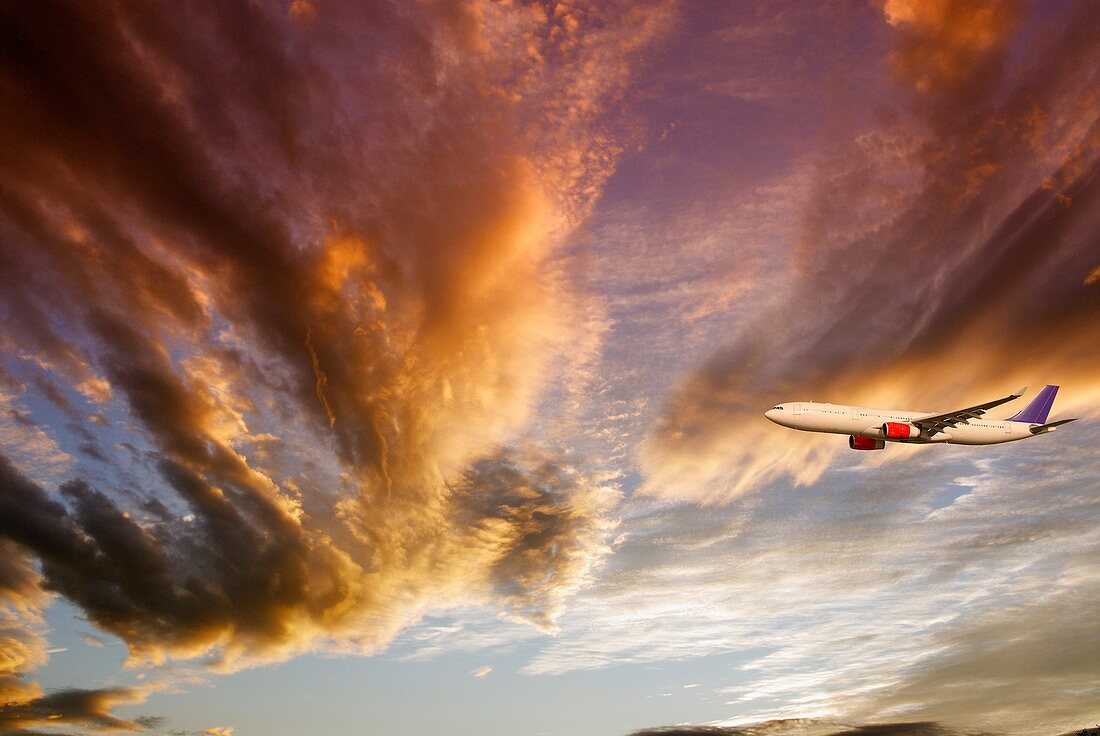 Airliner against a dramatic sky