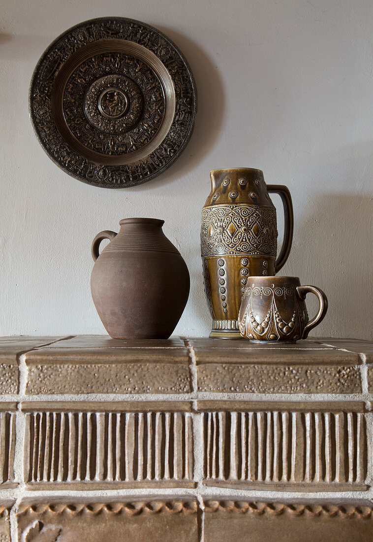 Ceramic vessels in earthy colours