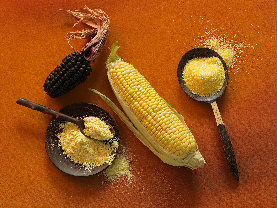 Black corn, cornflour and polenta