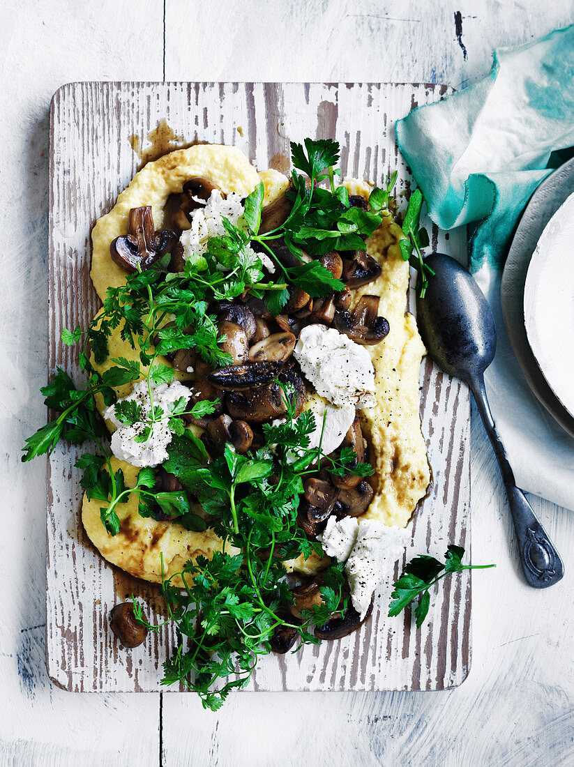 Soft Polenta with Mushroom Ragu