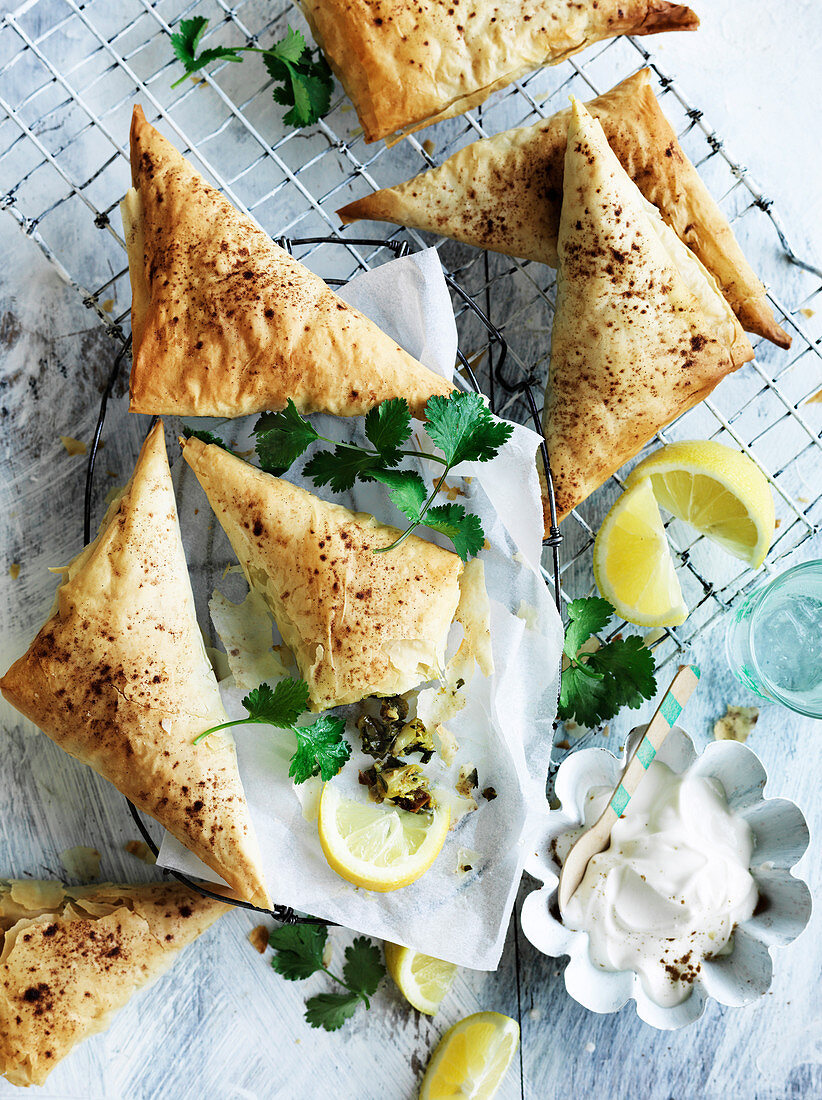 Cauliflower Pastilla Triangles