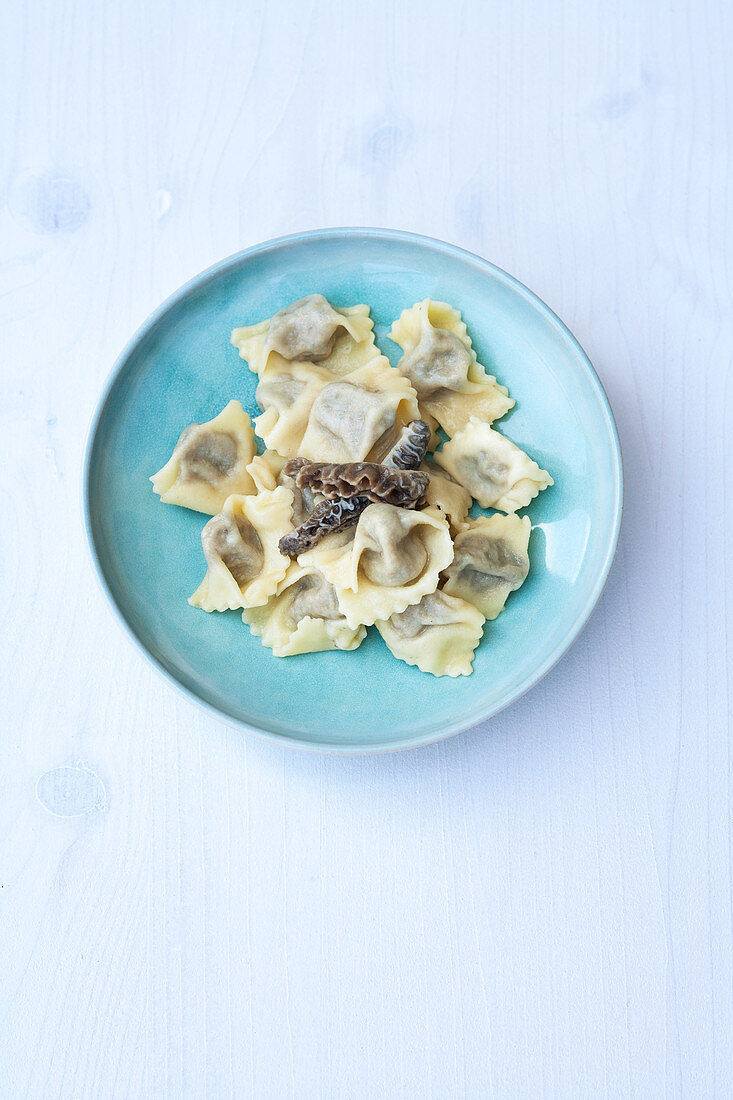 Ravioli di spugnole – ravioli with fresh moral mushrooms