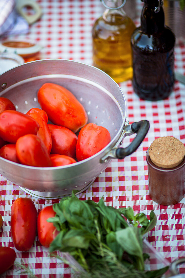 Tomatoes in a colander