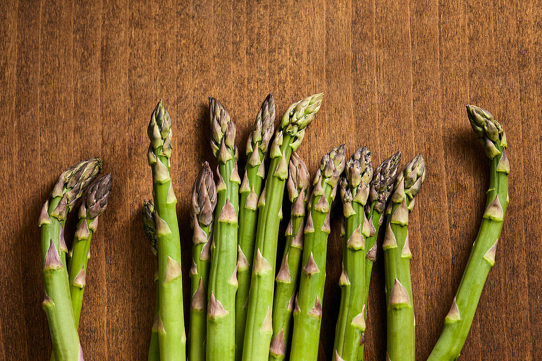 Fresh green asparagus on the table