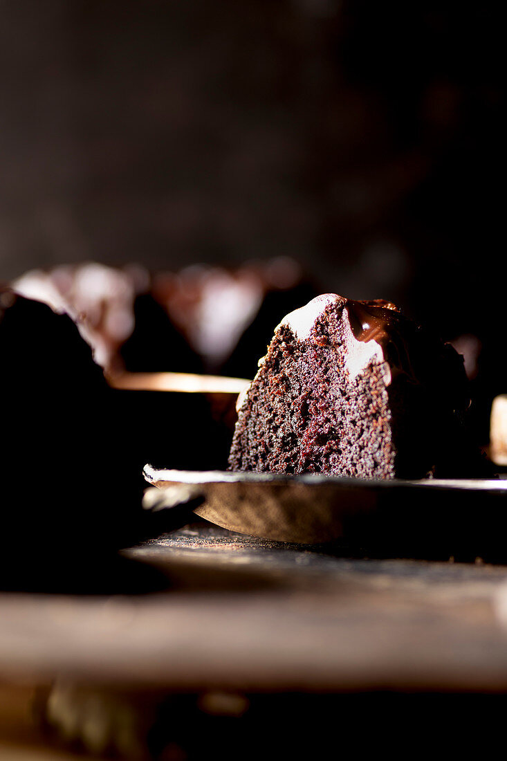 Gluten-free Chocolate Budnt cake with chocolate drizzle
