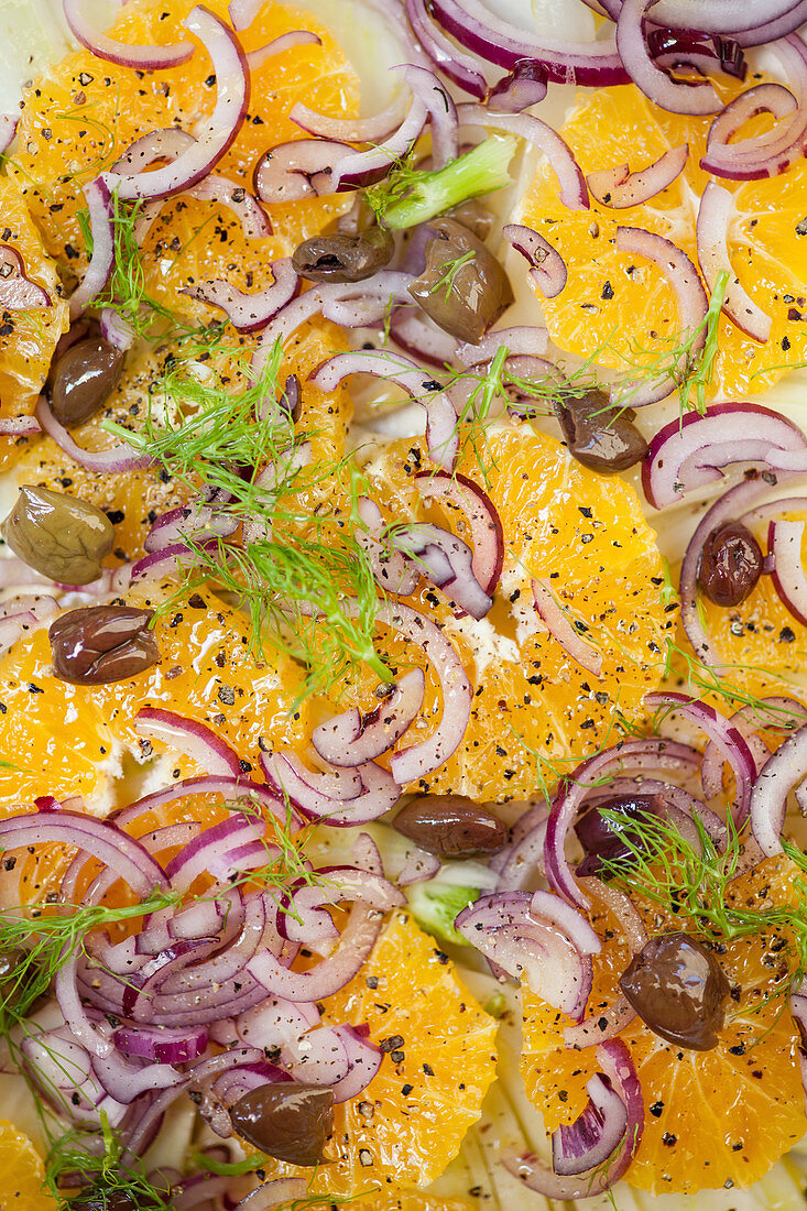 Fennel and orange salad with red onions