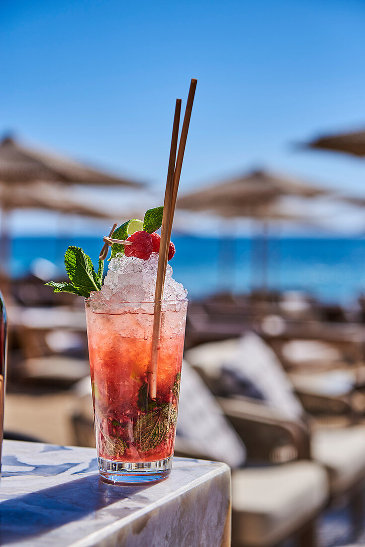 A cocktail on a beach