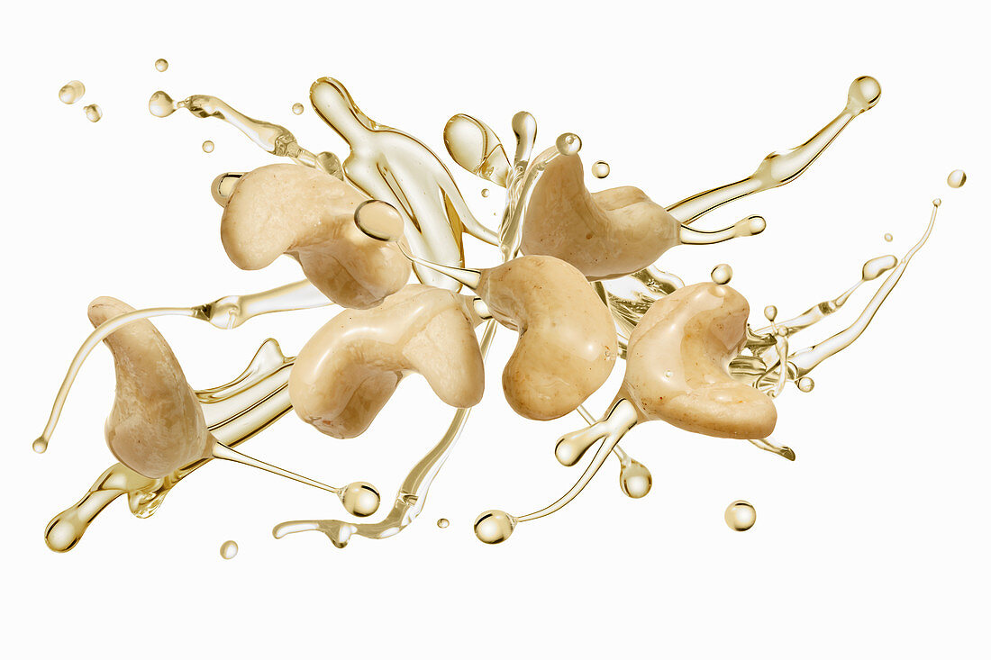 Cashewkerne mit Ölsplash