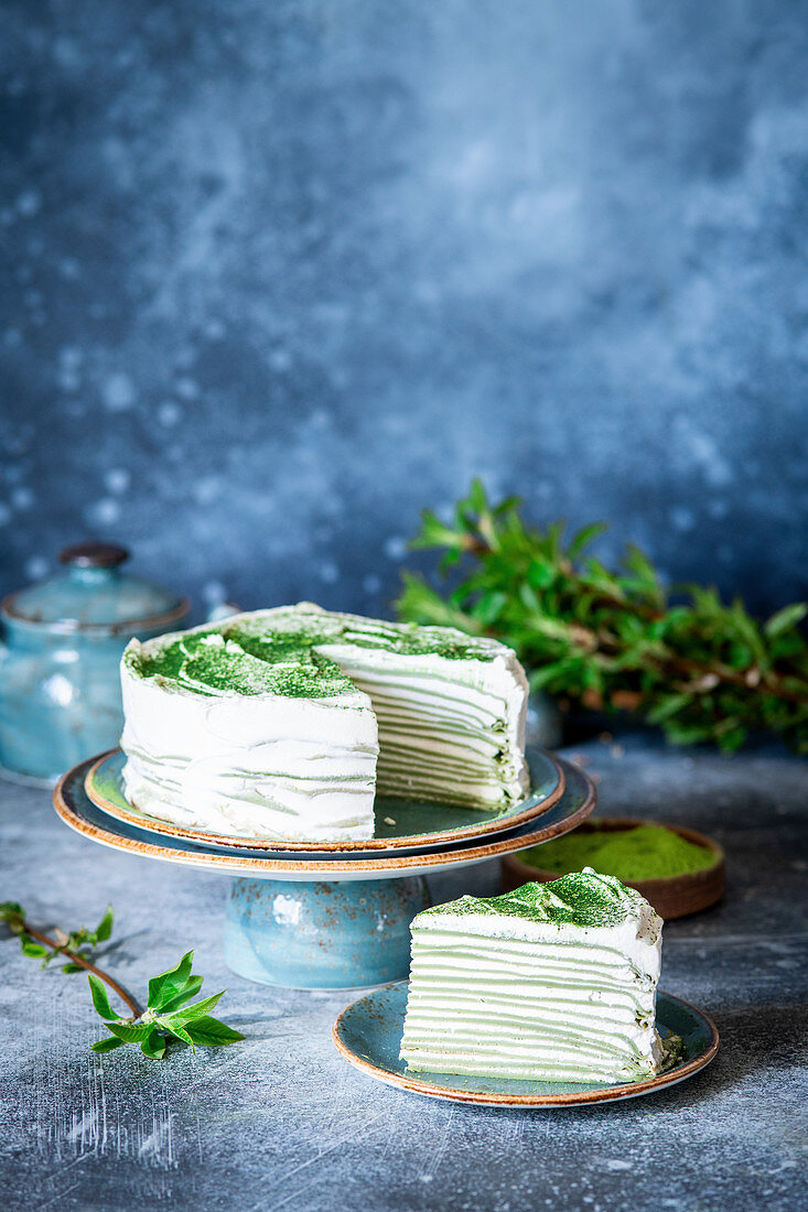 Matcha crepe cake