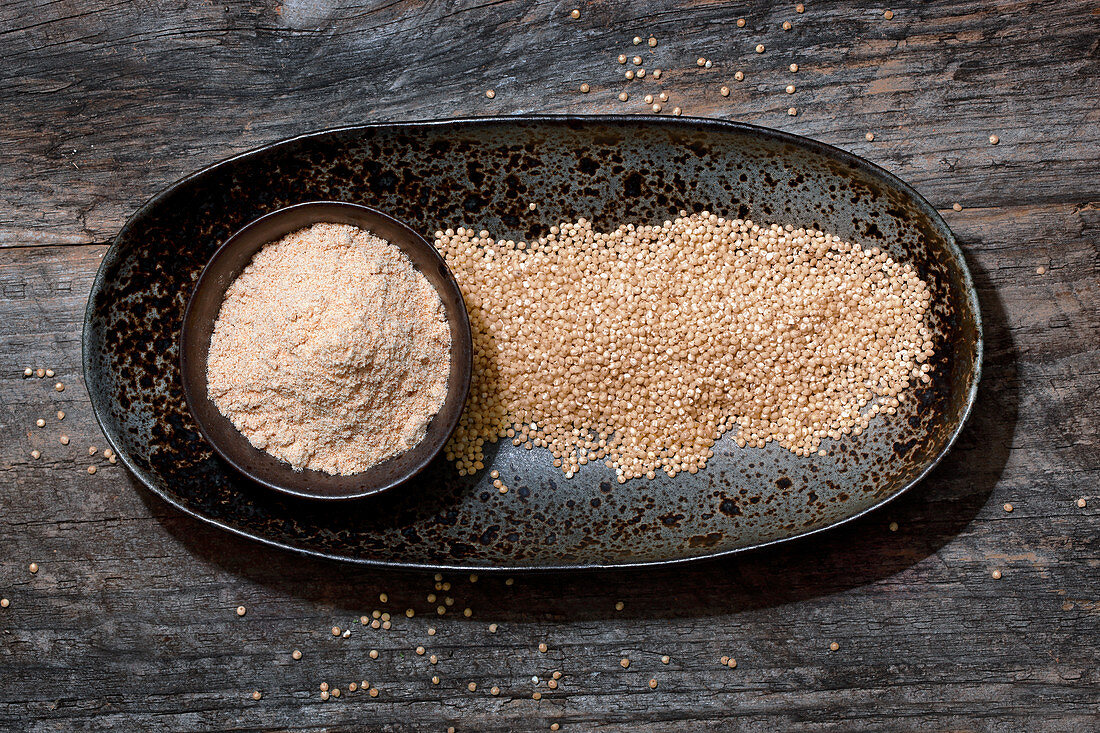 Brown millet flour and millet