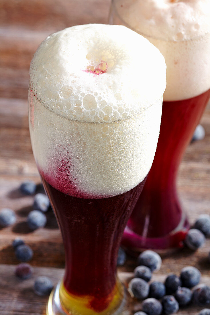 Black Forest blueberry beer with blueberry juice and wheat beer