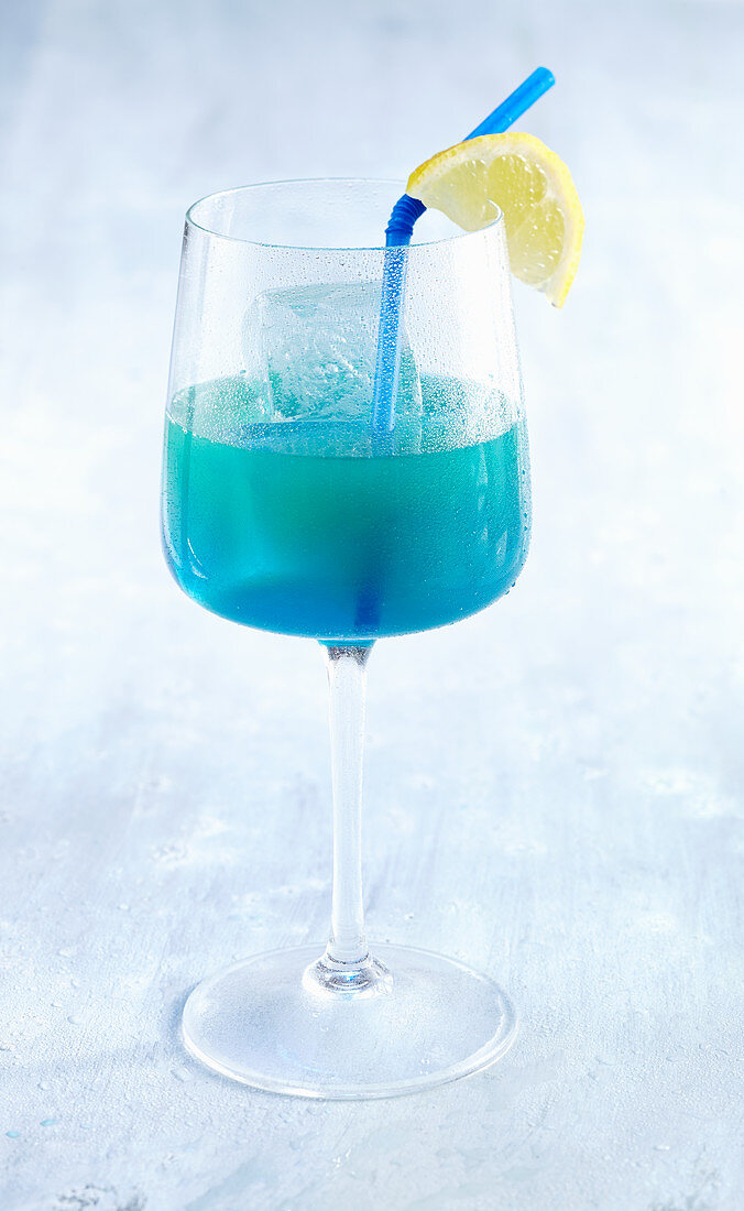 Green Mile - a cocktail with blue curacao, vodka and pineapple juice