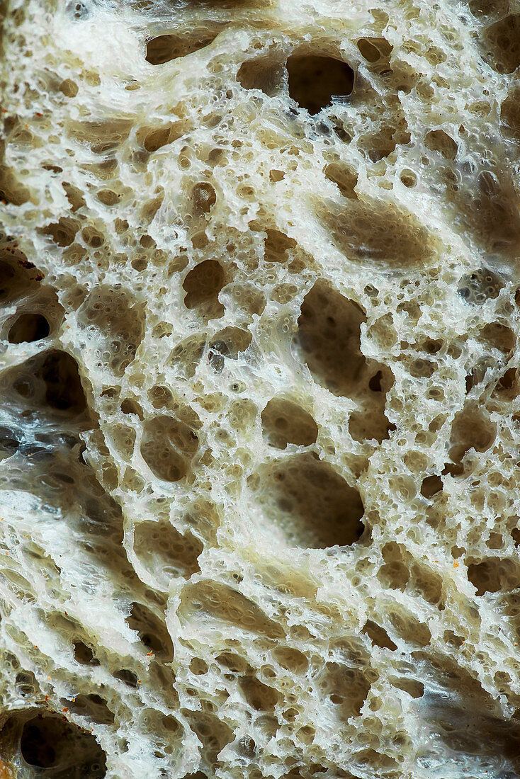 Sourdough bread texture, close up