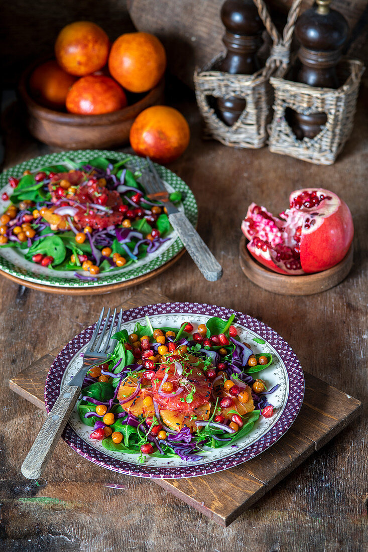 Blood orange salad with pomegranate
