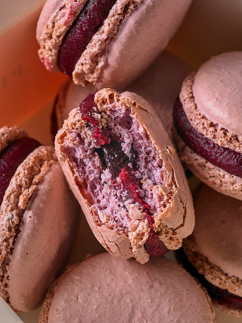 Macarons mit Cassis