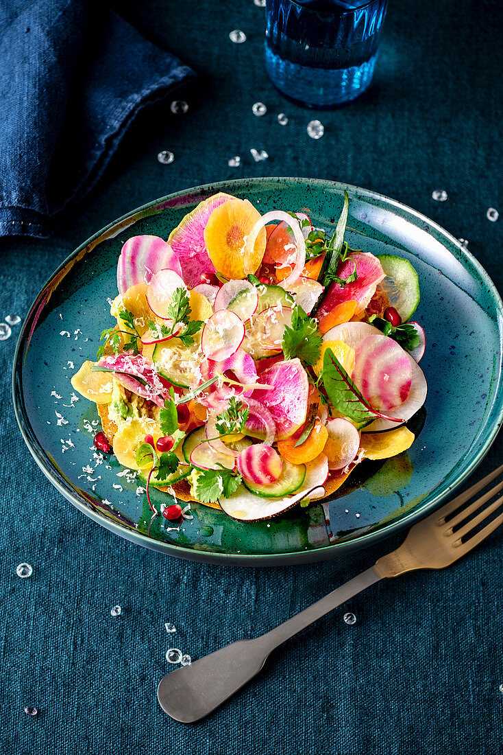 Vegetable salad with radish