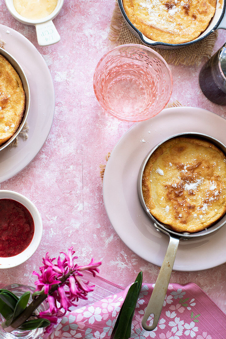 Dutch babies with raspberry chia jam