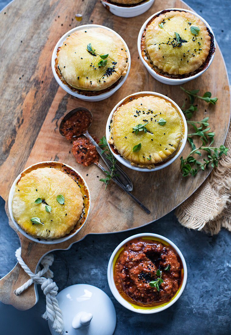 Duck and lentil pies