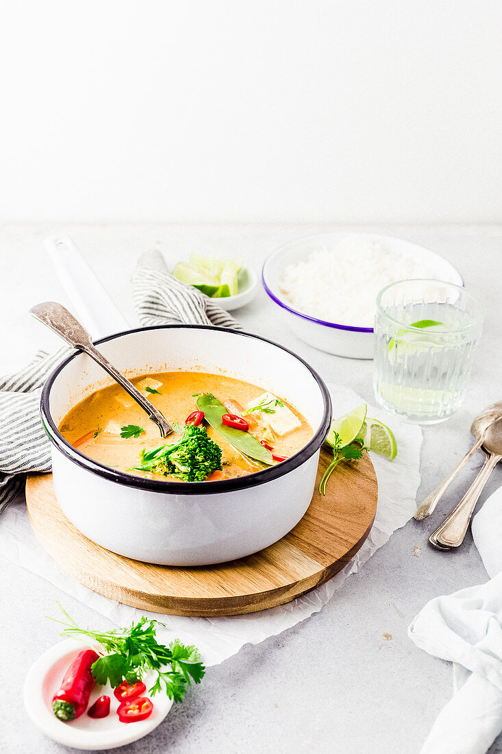 Red Thai curry with chili