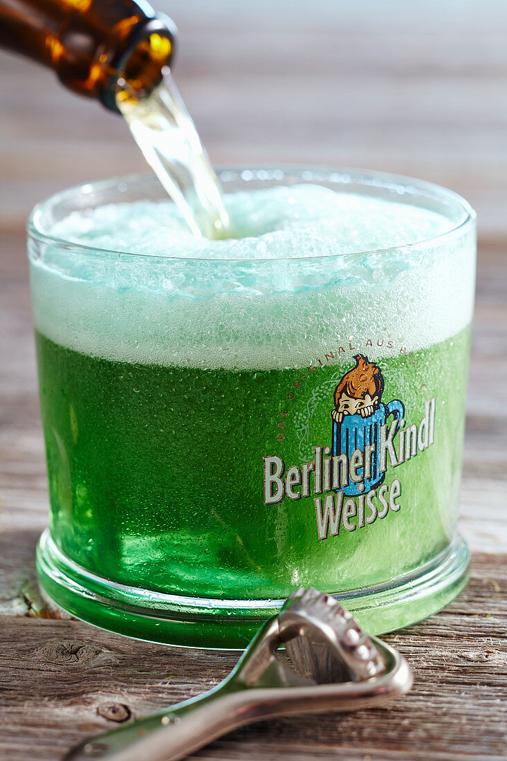 Berliner Weisse (beer with woodruff syrup)