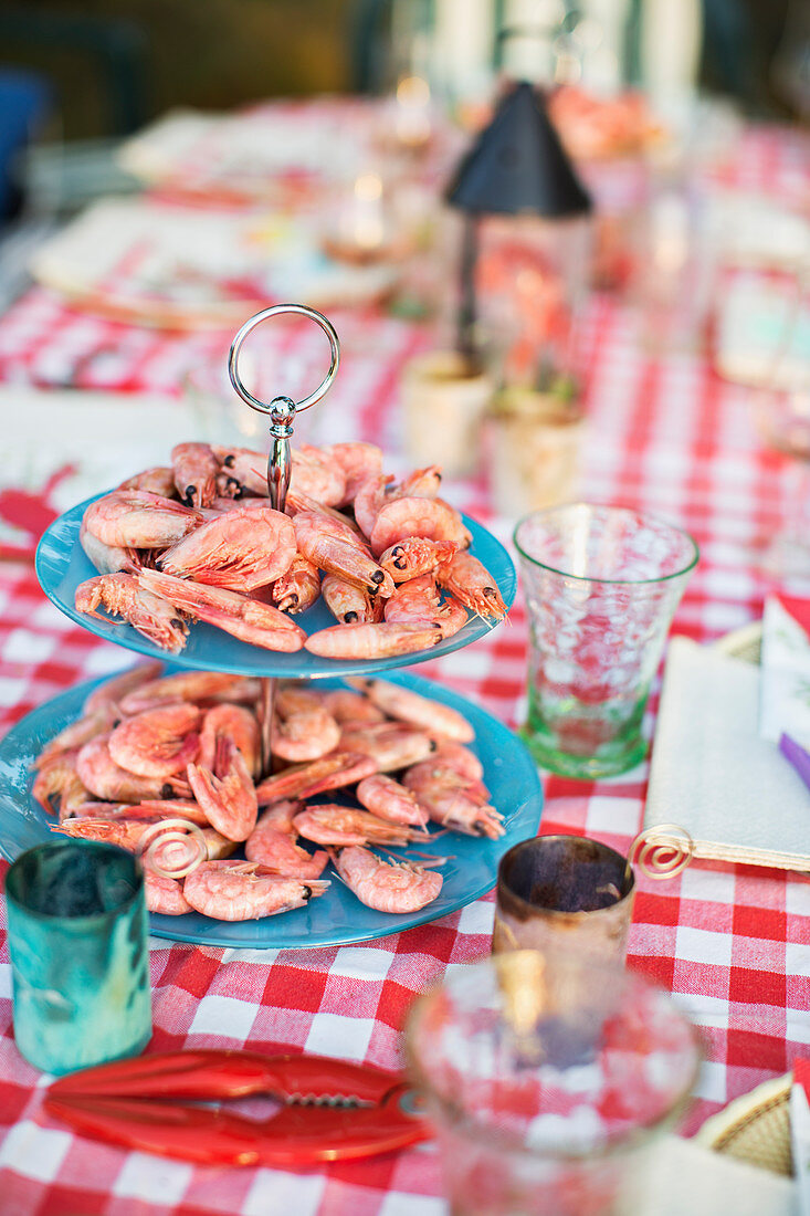 Shrimp on table, Sweden