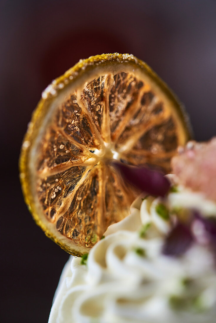 A candied lemon slice