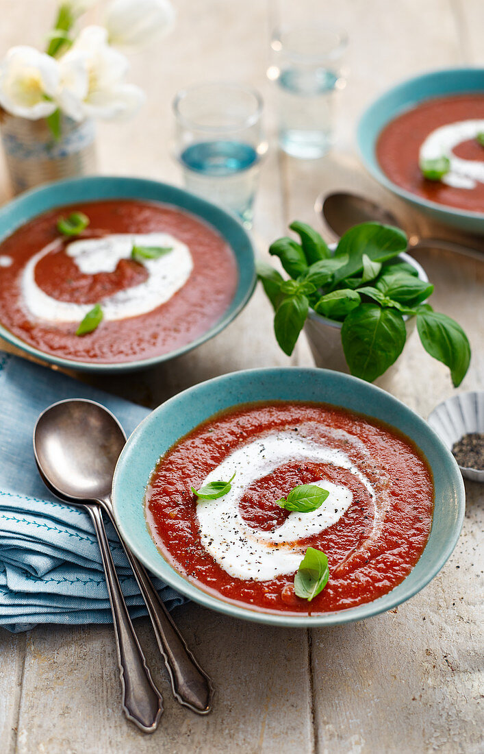 Tomato soup with sour cream