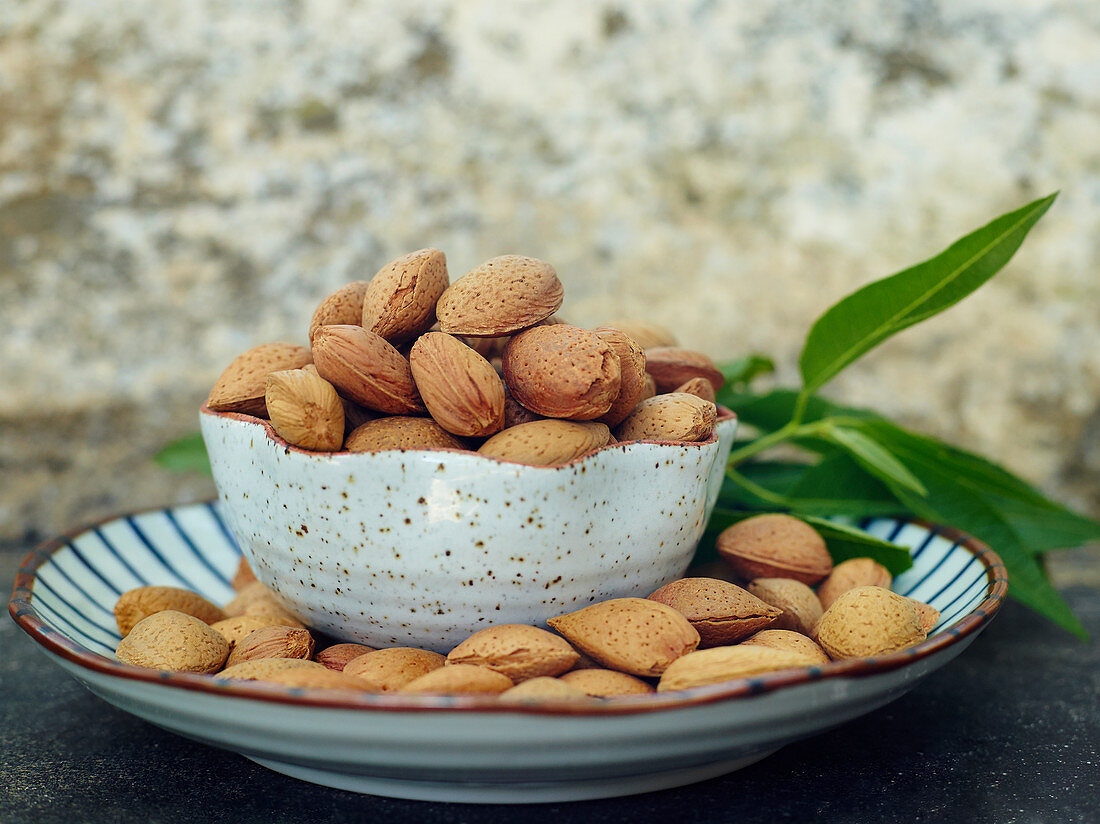 Almonds in bowl