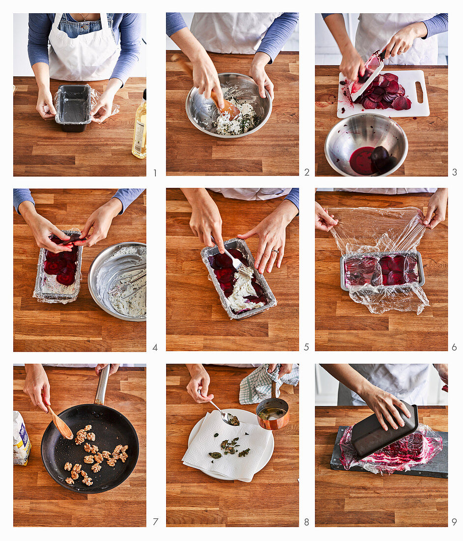 How to make a vegetarian beetroot terrine with walnuts