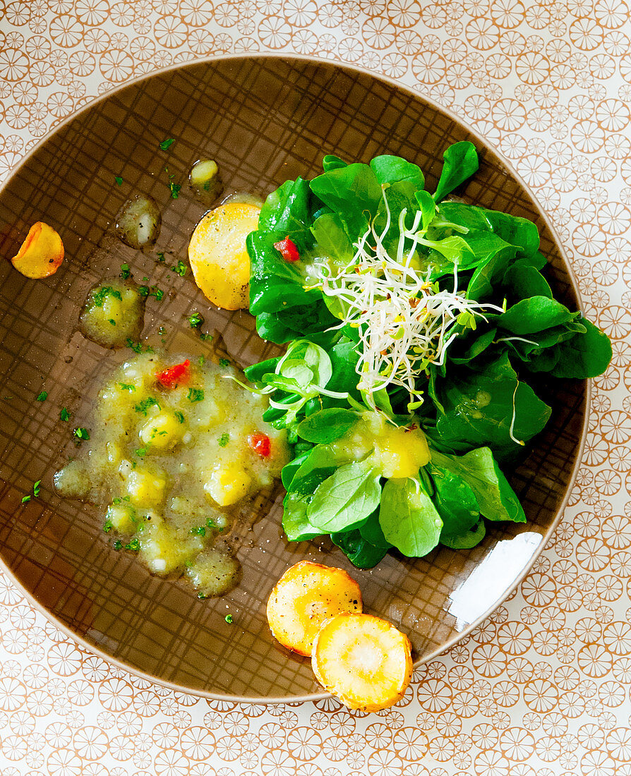 Feldsalat mit Kartoffelvinaigrette