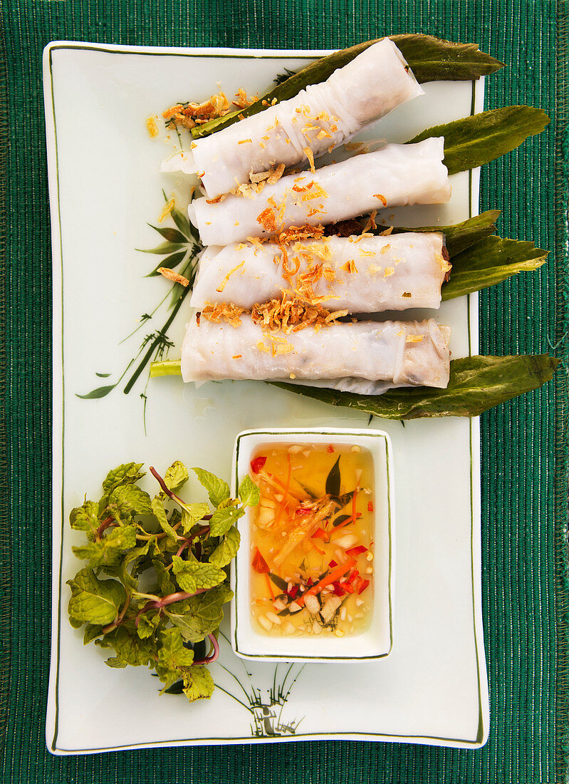 Spring rolls with chili dip (Japan)