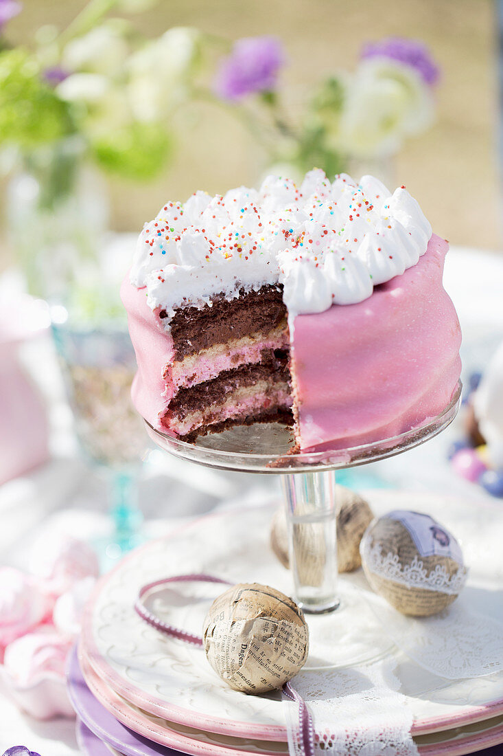 Pink Easter cake