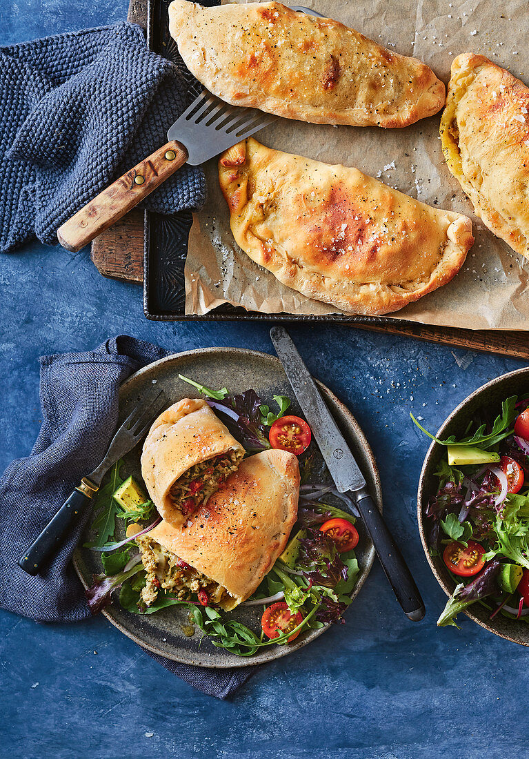 Chicken pesto calzones