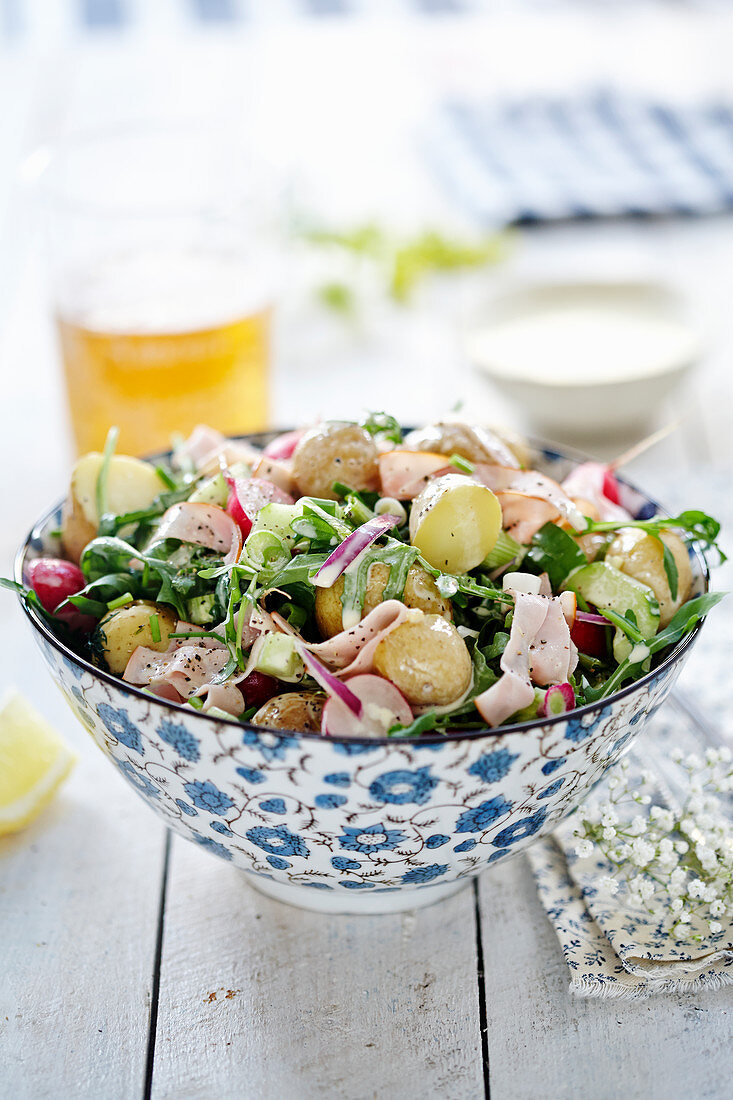 Potato salad with radishes