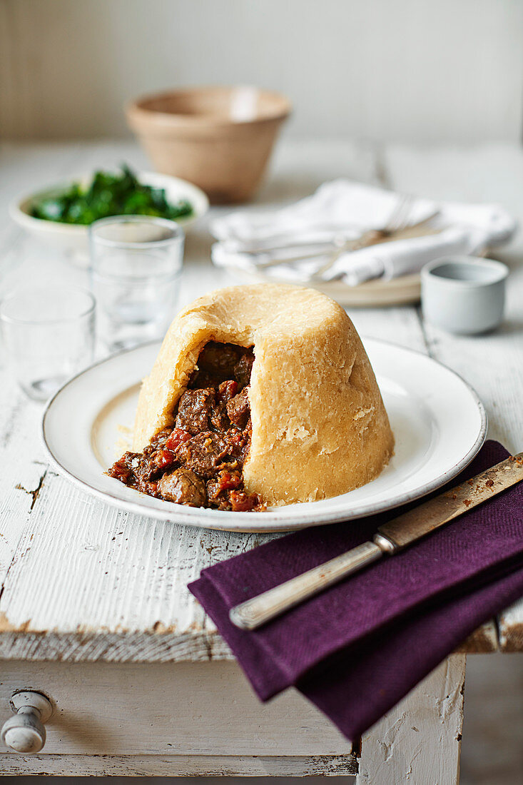 Steak and kidney pudding