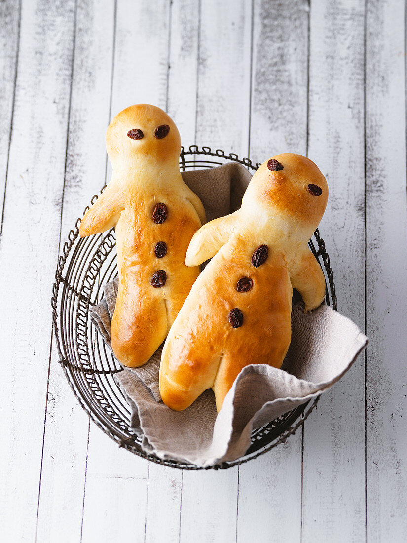 Traditional Weckmänner (person-shaped buns) for St Martin's Day