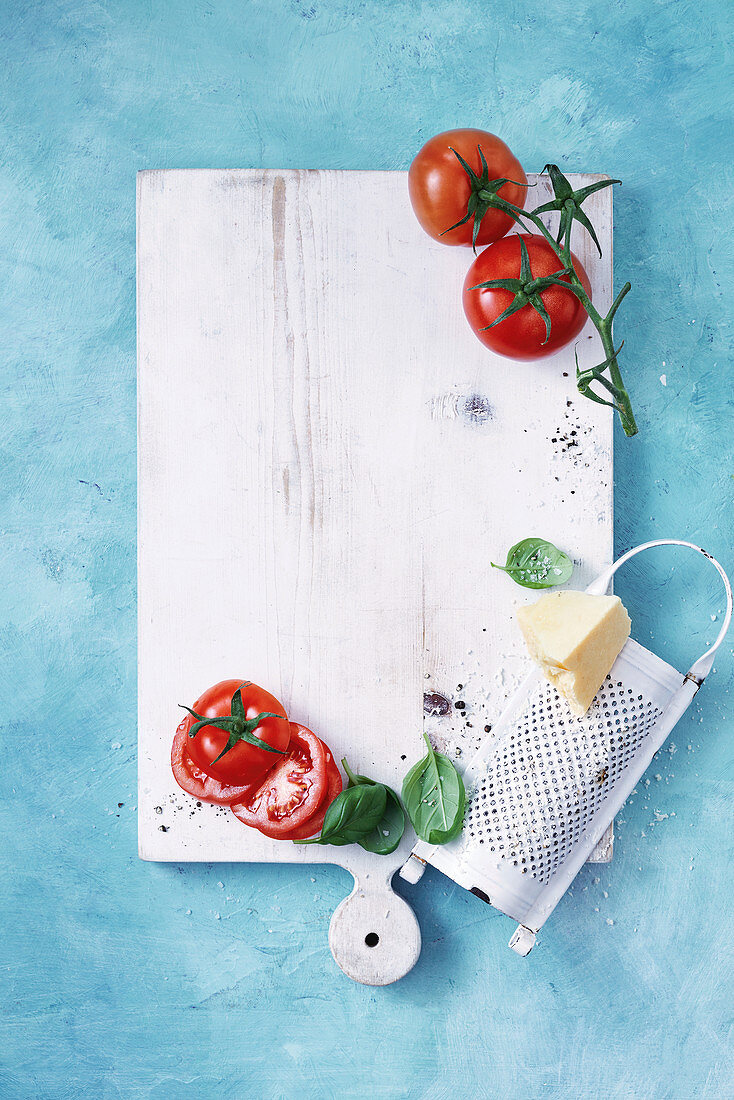 Tomatoes, basil and parmesan