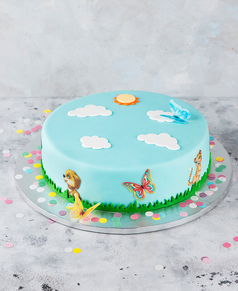 A fondant cake for a child's birthday