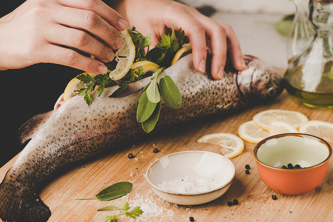 Fish being prepared