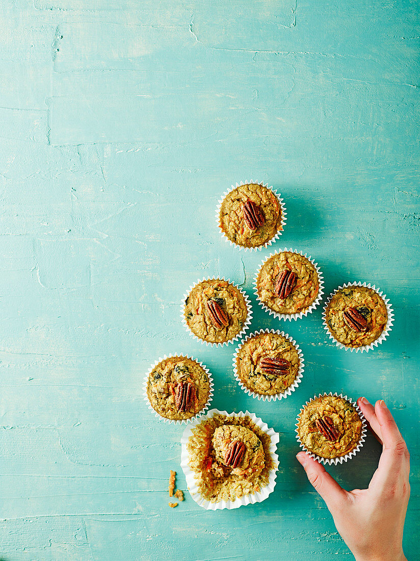 Carrot and pecan muffins