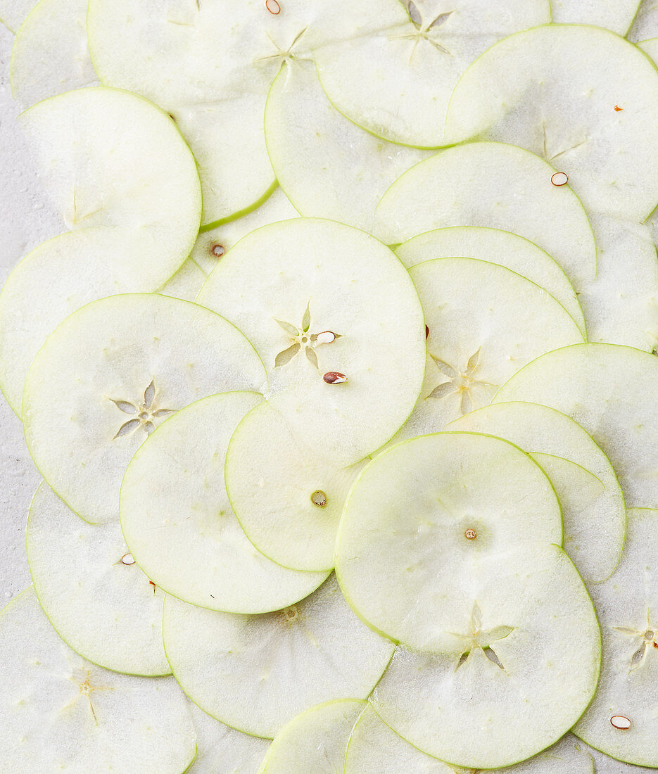 Finely sliced apples