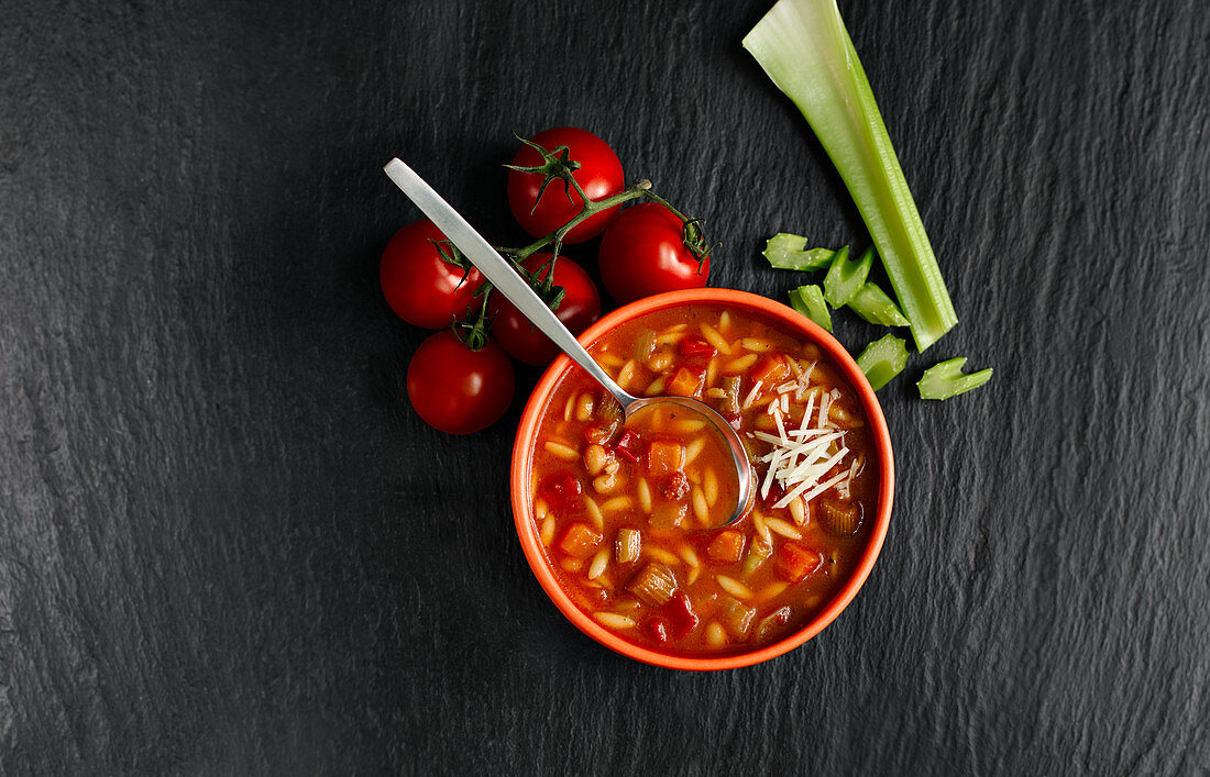 Minestrone Soup with cheese